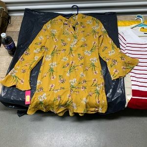 Xhilaration yellow floral dress/ or shirt.